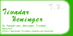 tivadar weninger business card